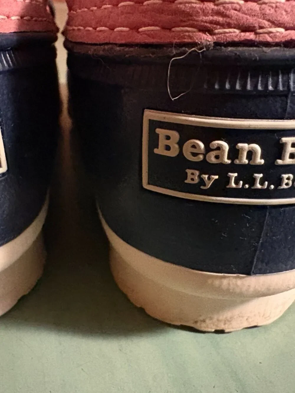 Womens L.L. Bean Pink Blue Low Waterproof Duck Boots Size 10 M - Picture 6 of 14